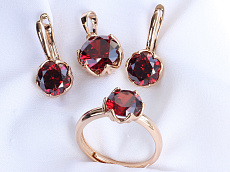 фото Комплект (серьги-кольцо-подвеска  ) - (артикул - 18ks09115-ZZ1291-1)